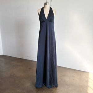 $478 NWT BCBGMaxAzria “Eden” Satin Maxi Gown in Dark Sapphire Sz 4